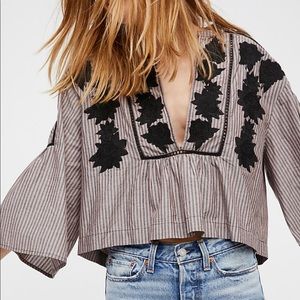 Free People Lila Embroidered Top